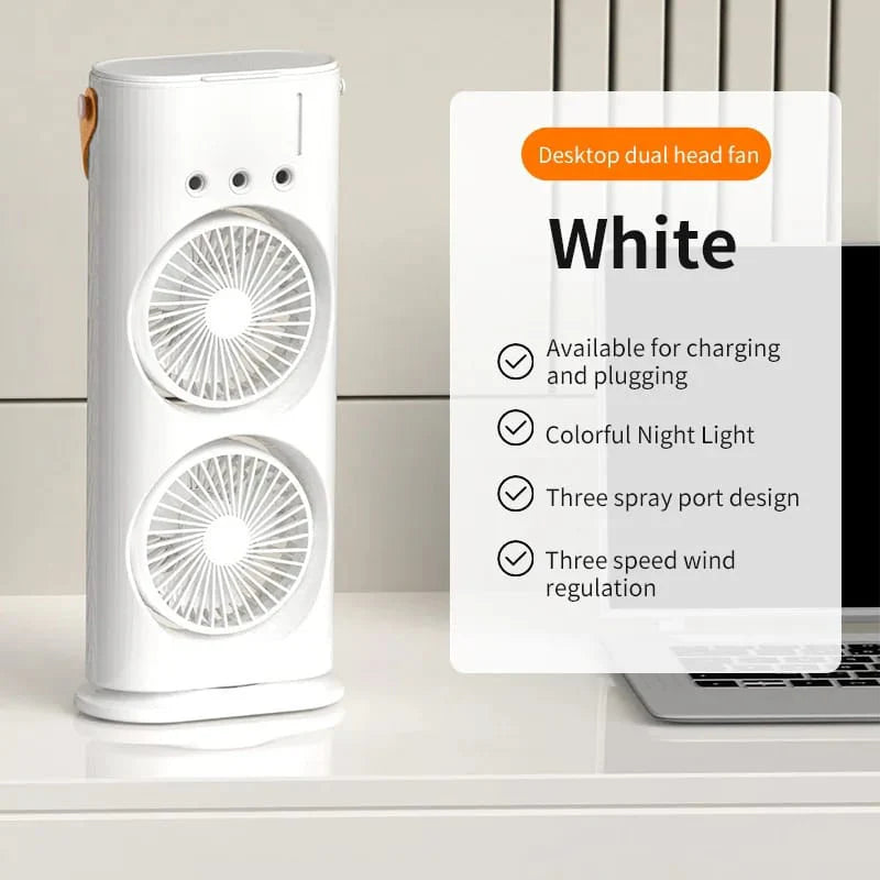 CleverCool™ MistFan Duo | Dual Spray Water Mist Fan for Instant Cooling